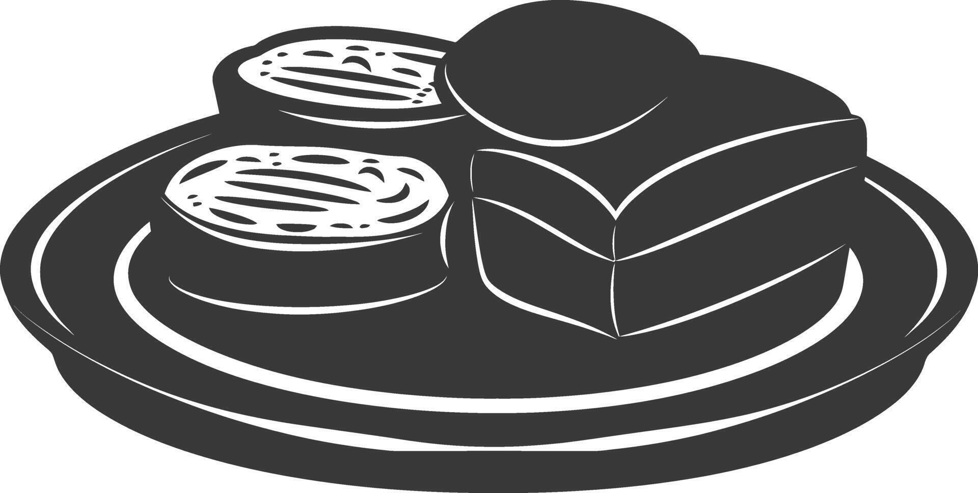 Silhouette bread platter black color only vector