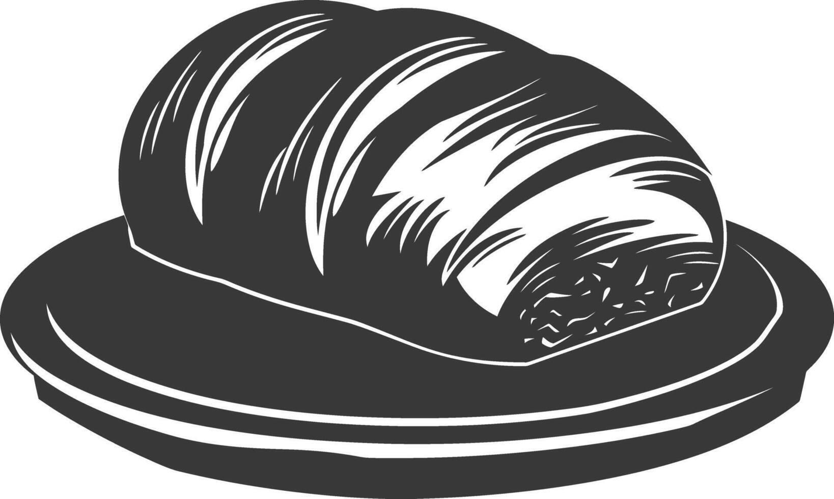 Silhouette bread platter black color only vector