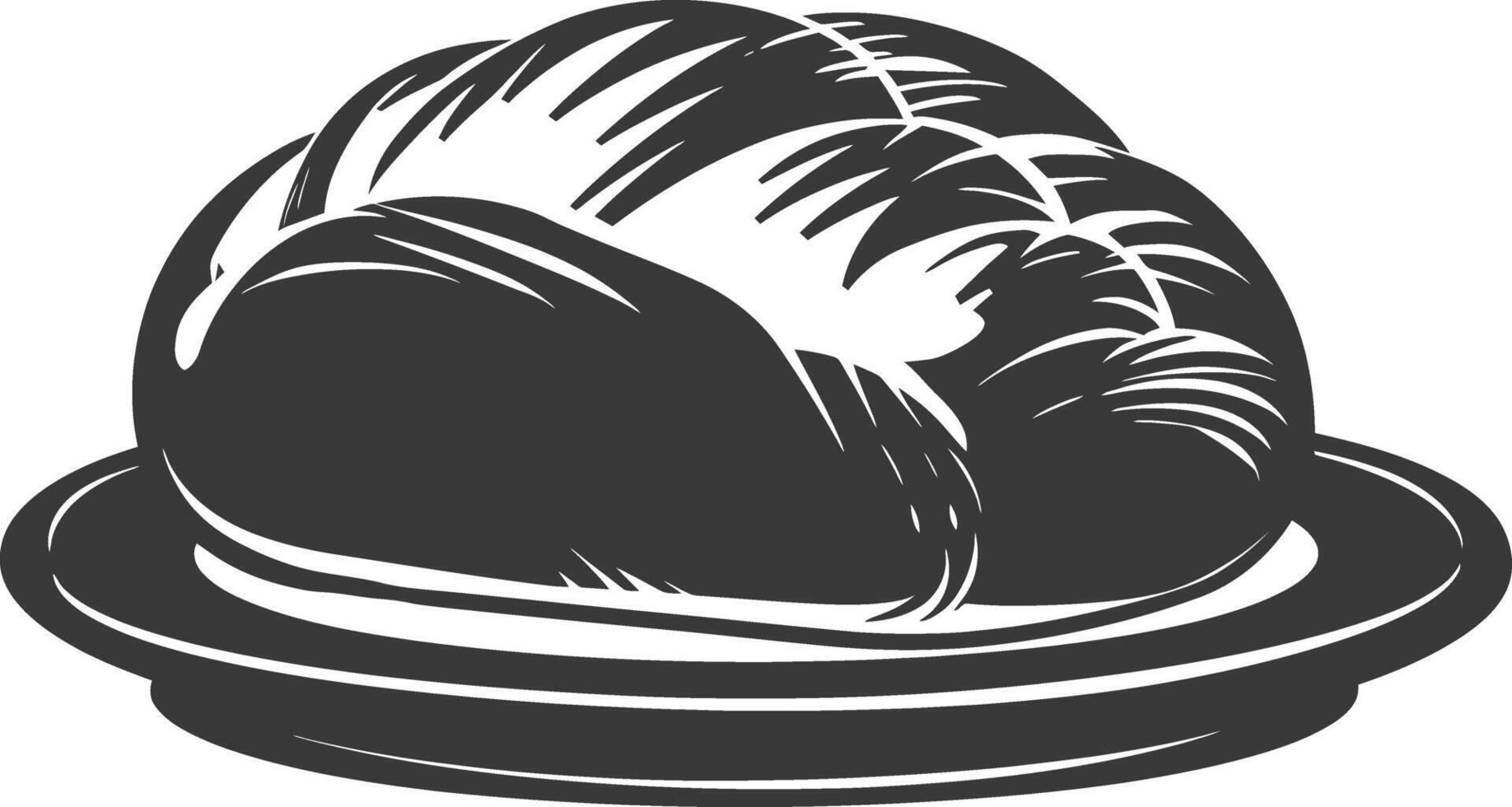 Silhouette bread platter black color only vector
