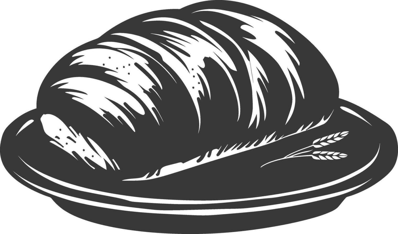 Silhouette bread platter black color only vector