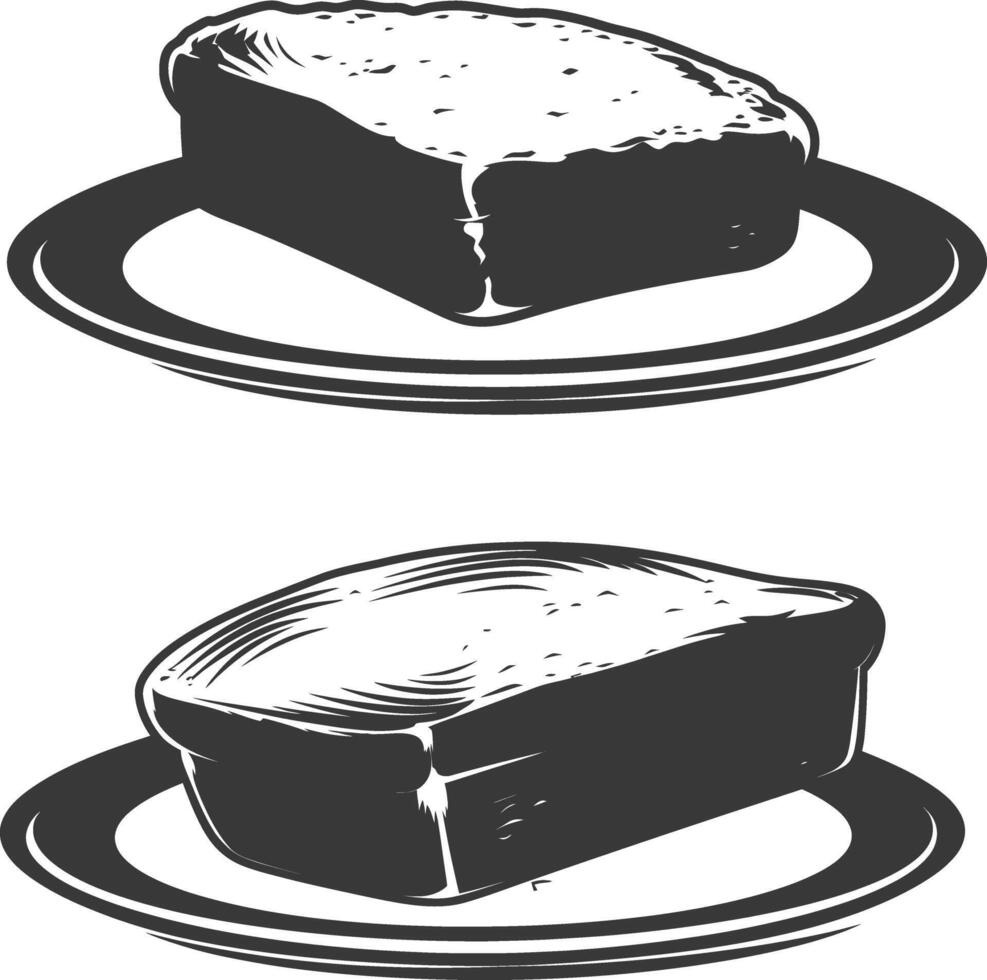 Silhouette bread platter black color only vector