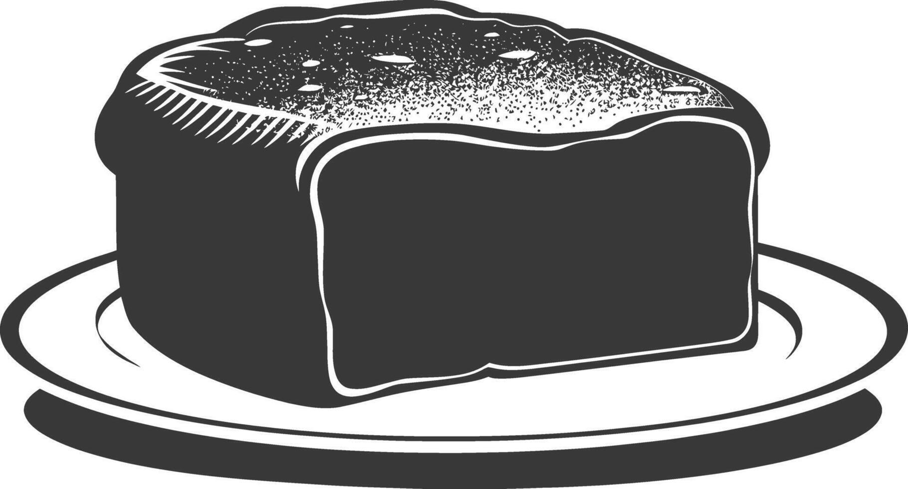 Silhouette bread platter black color only vector