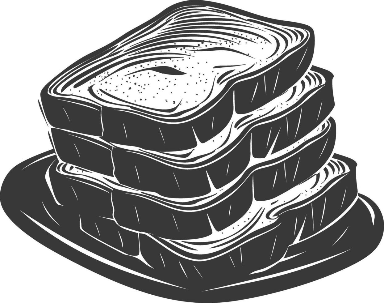 Silhouette bread platter black color only vector