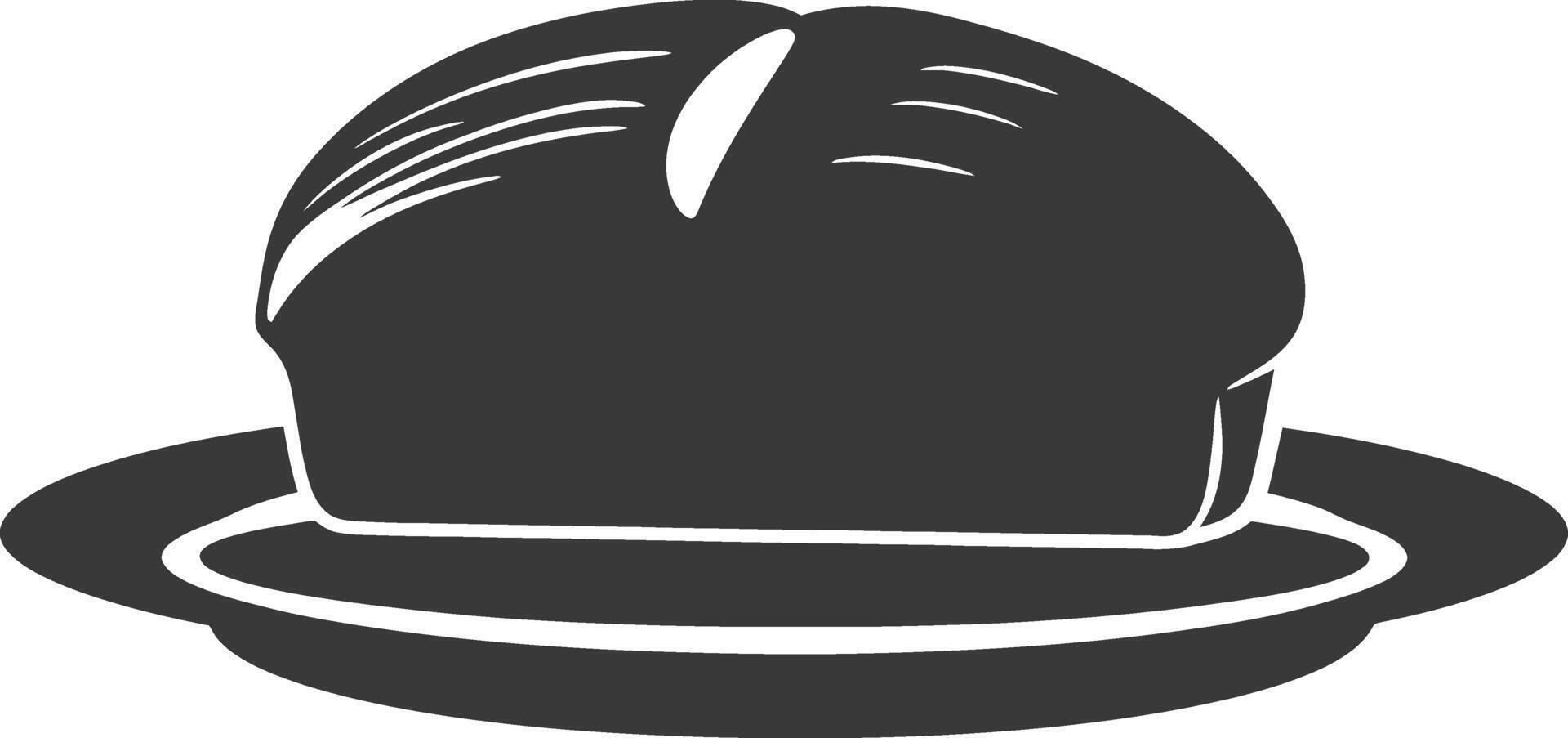 Silhouette bread platter black color only vector