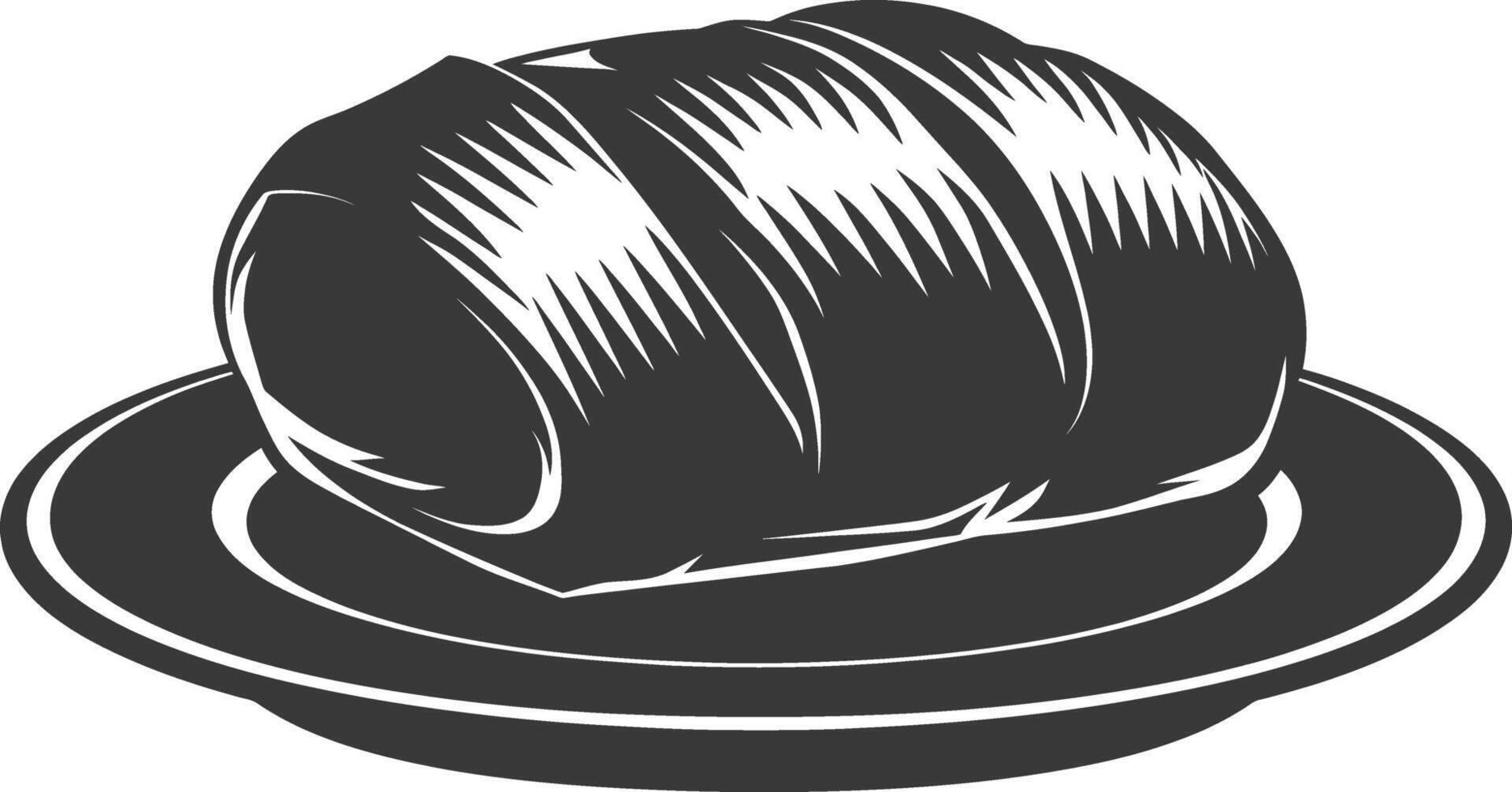 Silhouette bread platter black color only vector