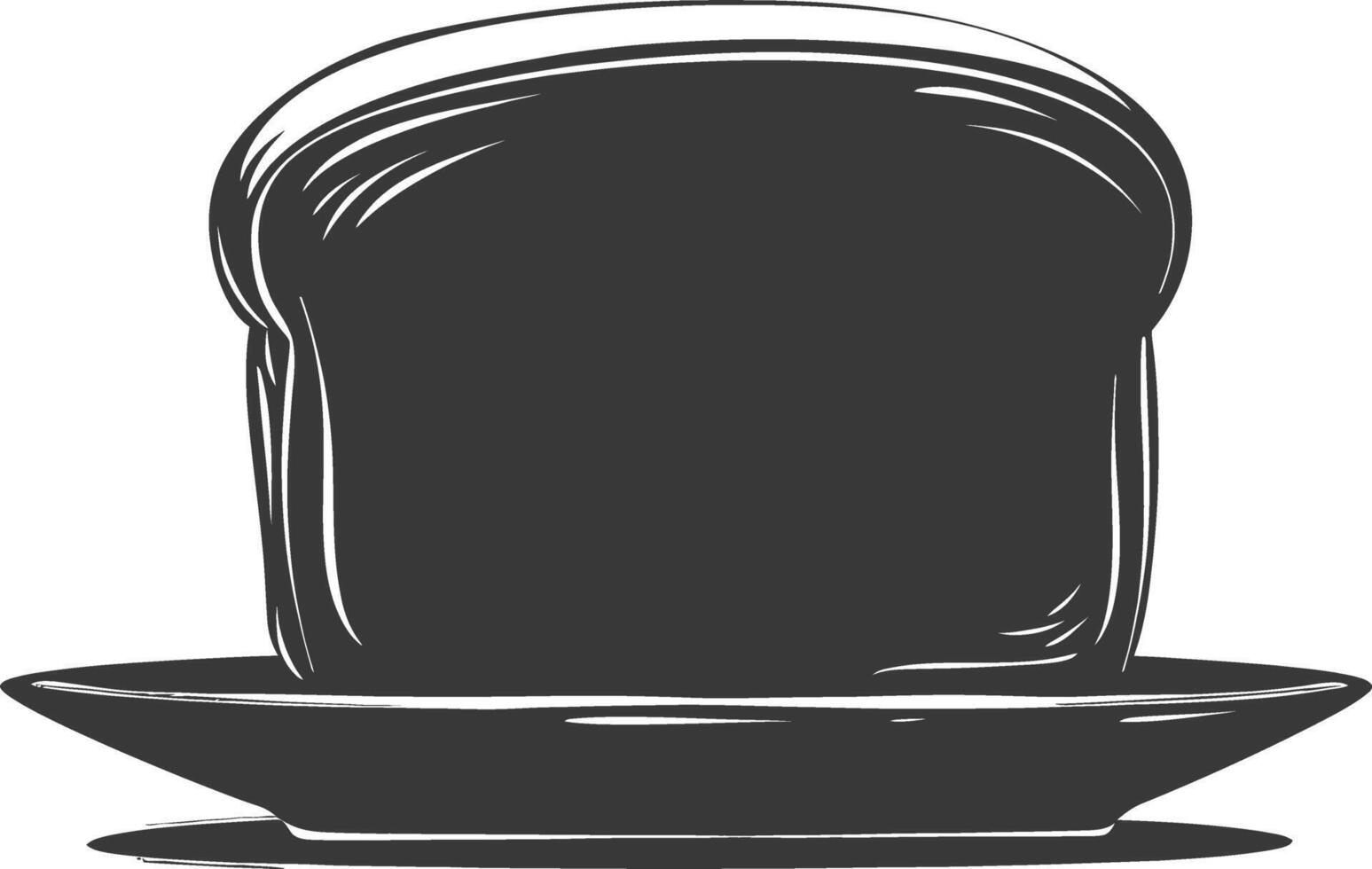 Silhouette bread platter black color only vector