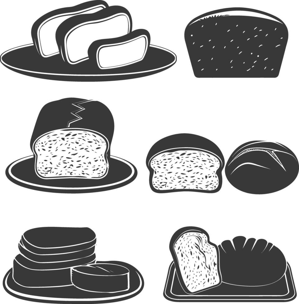 Silhouette bread platter black color only vector