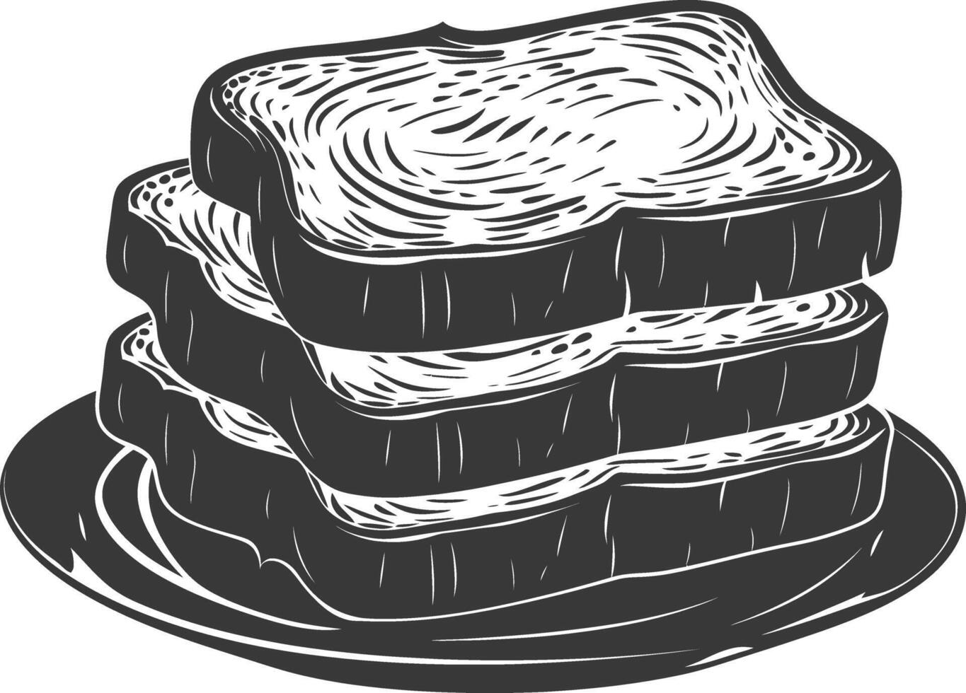Silhouette bread platter black color only vector