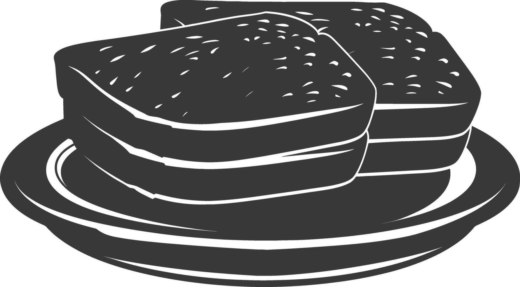 Silhouette bread platter black color only vector