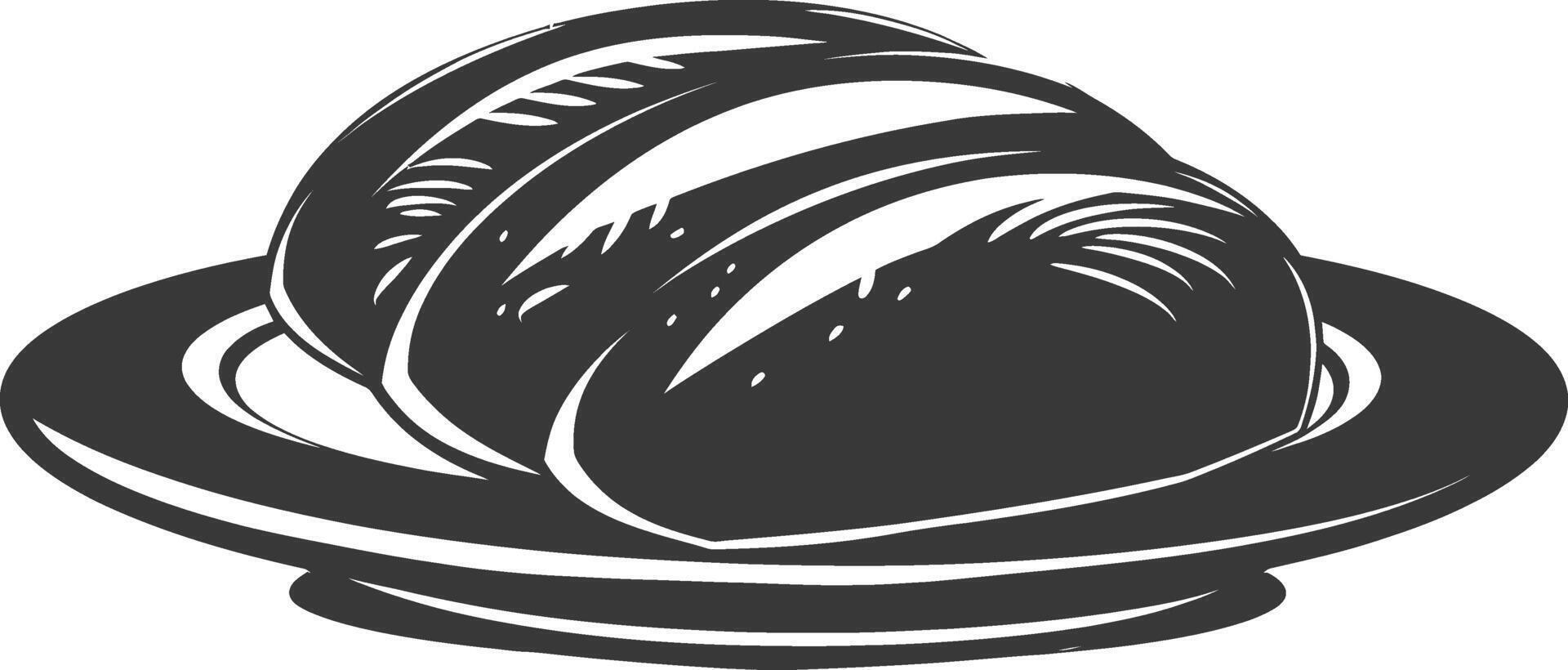 Silhouette bread platter black color only vector