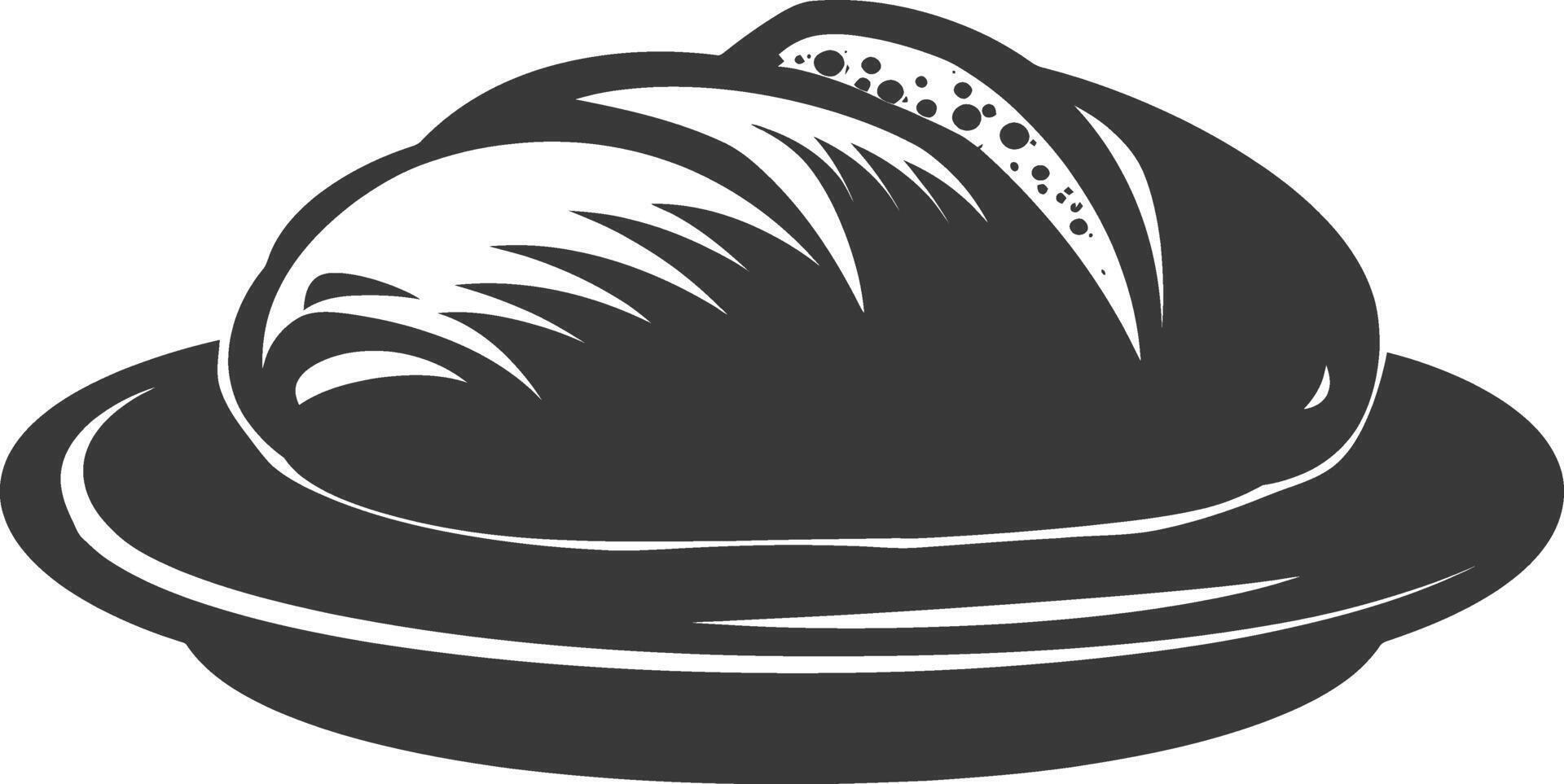 Silhouette bread platter black color only vector