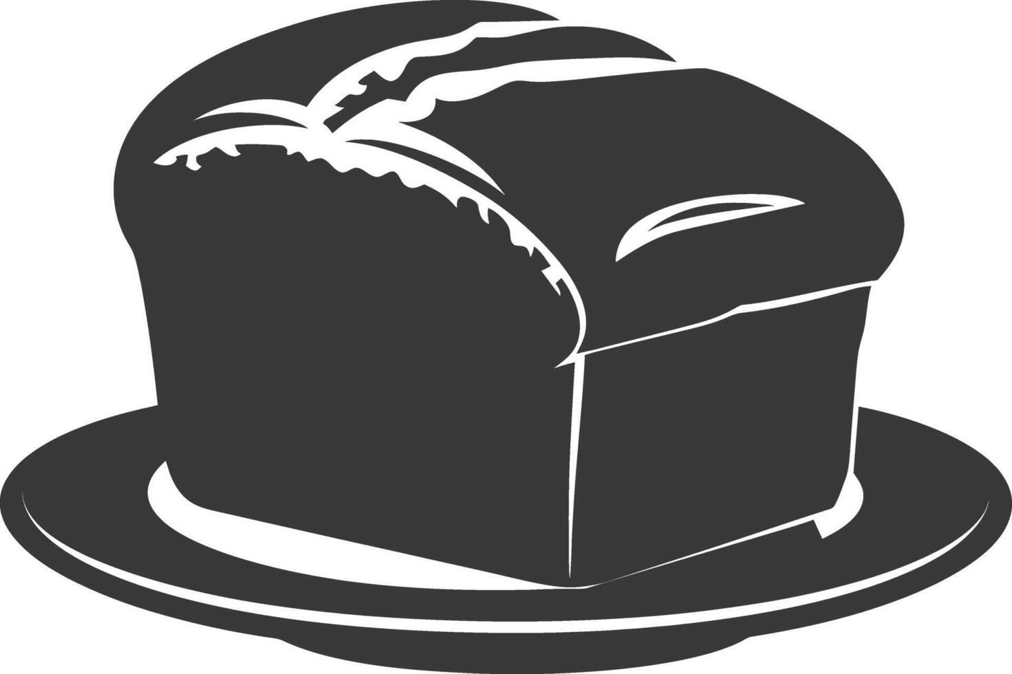 Silhouette bread platter black color only vector