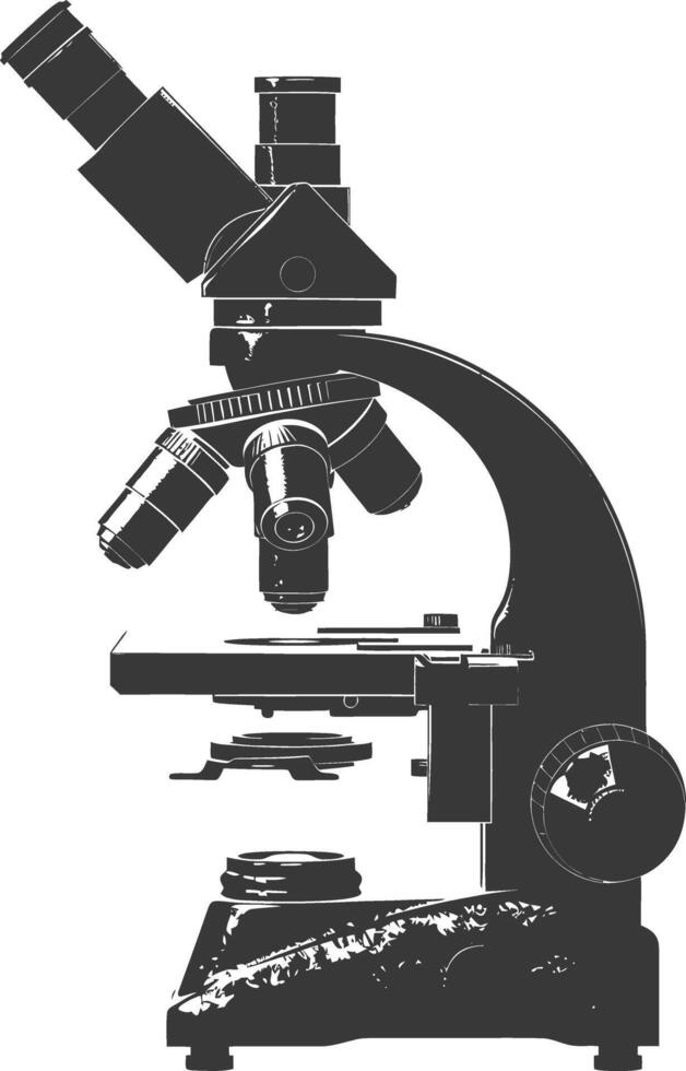 Silhouette microscope black color only vector