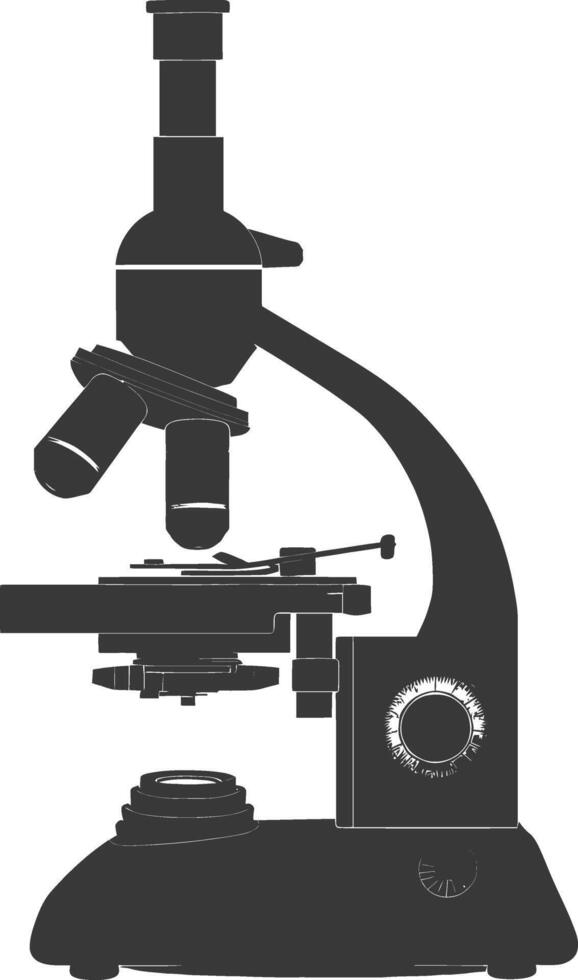 Silhouette microscope black color only vector