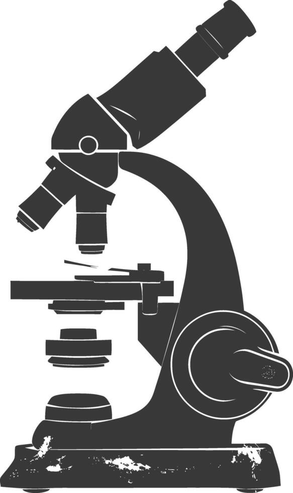 Silhouette microscope black color only vector