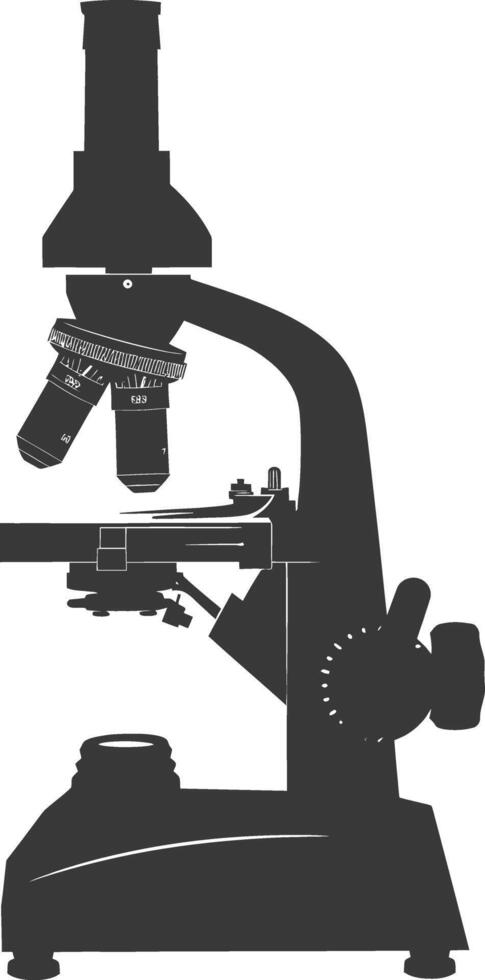 silueta microscopio negro color solamente vector