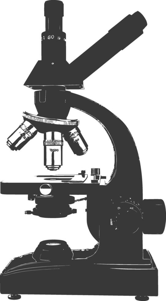 Silhouette microscope black color only vector