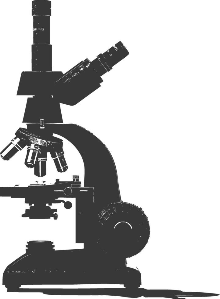 Silhouette microscope black color only vector
