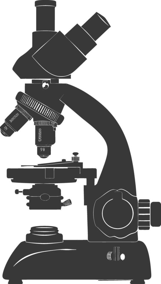 Silhouette microscope black color only vector