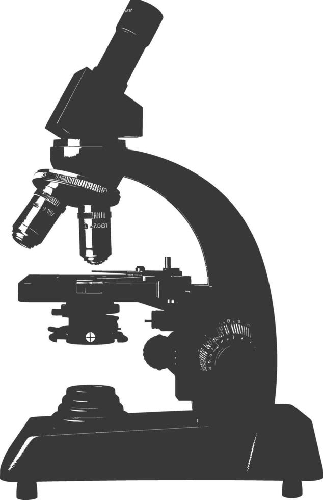 Silhouette microscope black color only vector