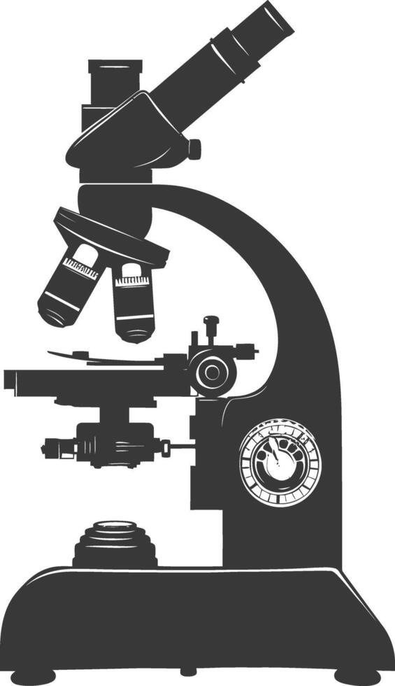 silueta microscopio negro color solamente vector