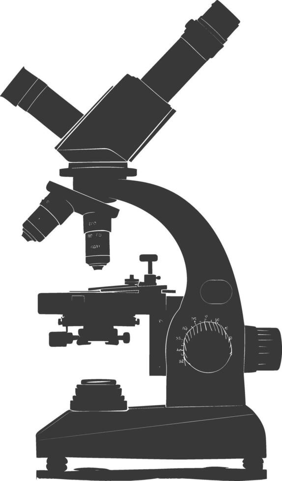 Silhouette microscope black color only vector