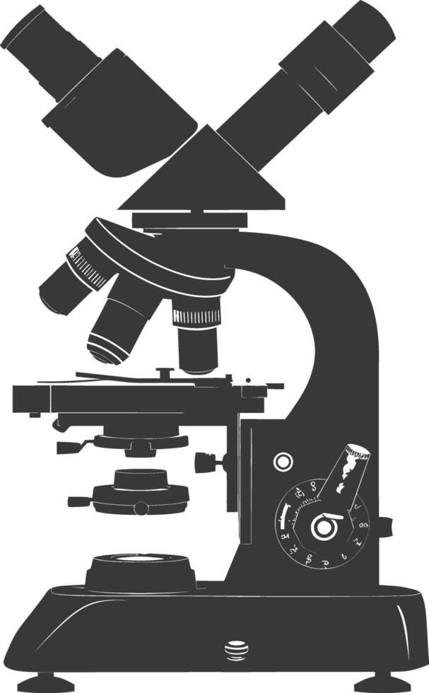 Silhouette microscope black color only vector