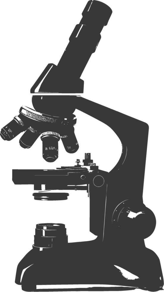 Silhouette microscope black color only vector