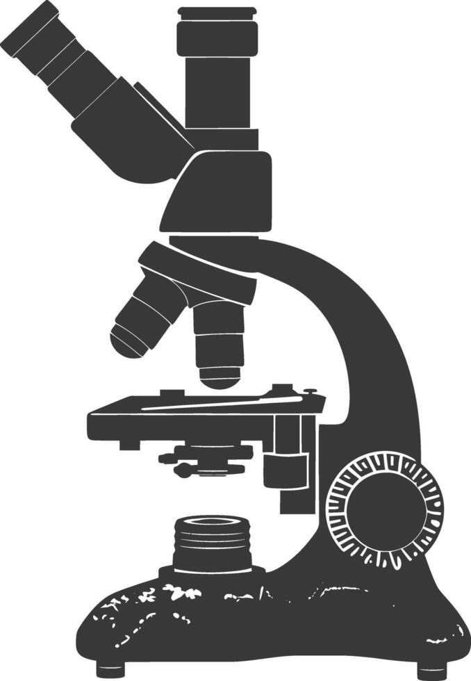 Silhouette microscope black color only vector