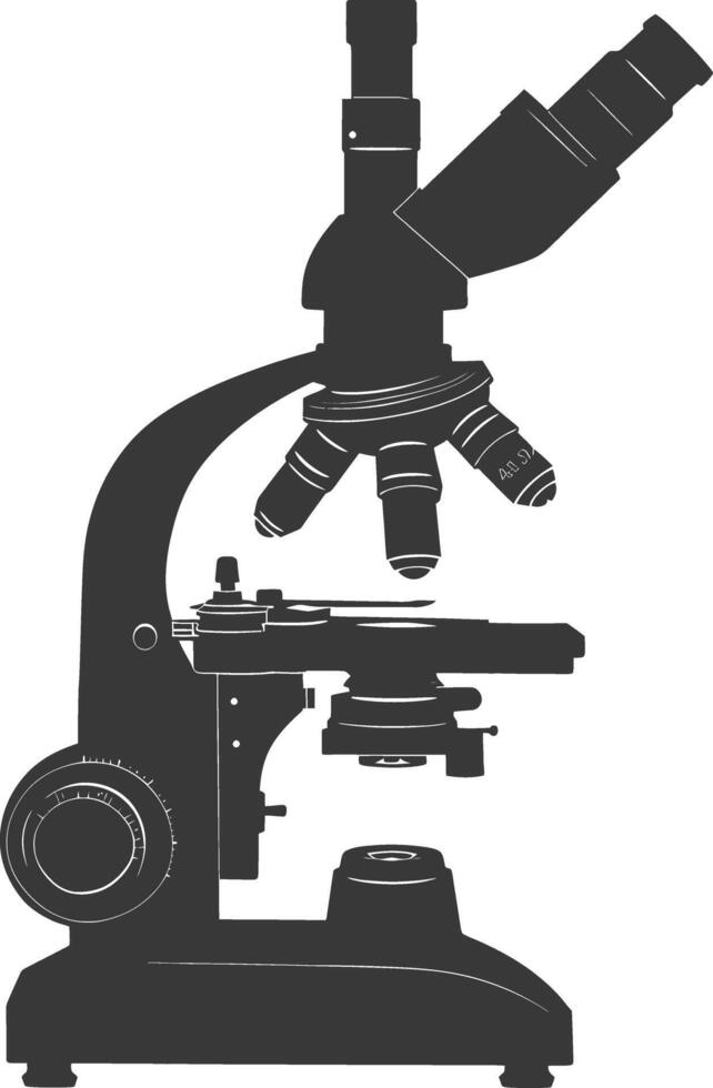 Silhouette microscope black color only vector