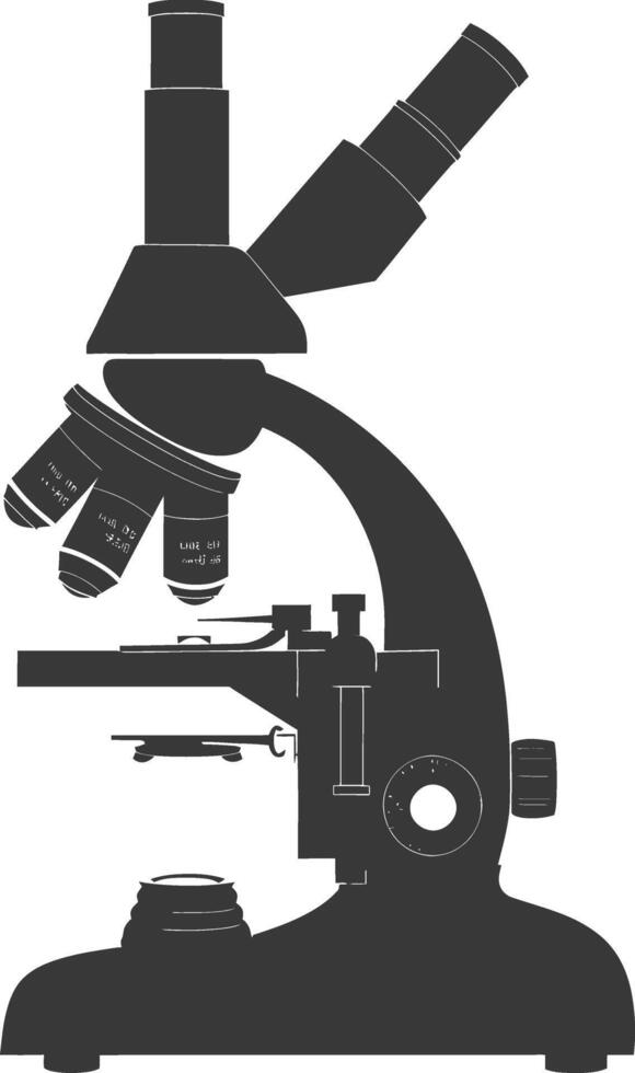 Silhouette microscope black color only vector