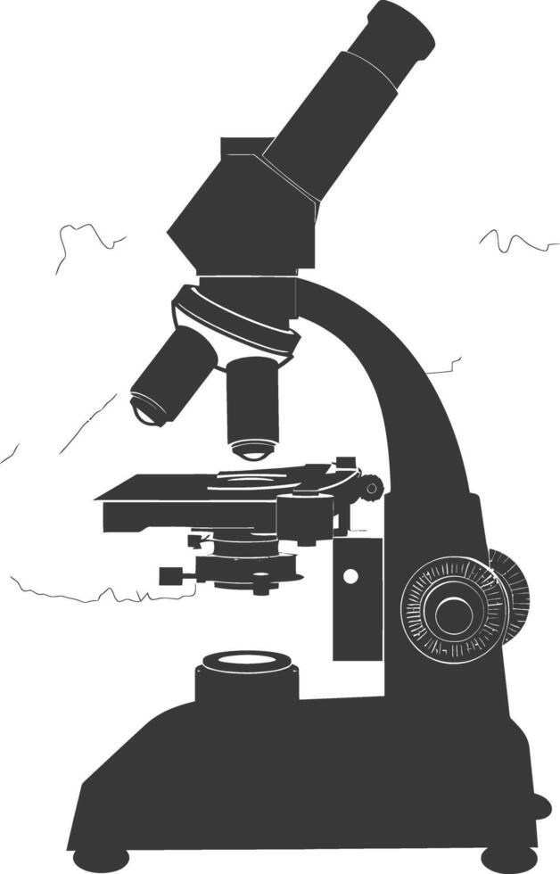 Silhouette microscope black color only vector