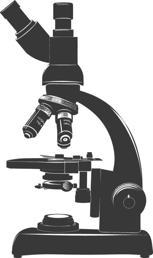 Silhouette microscope black color only vector
