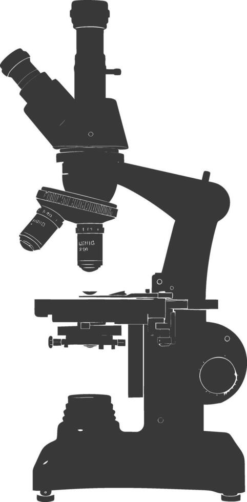 silueta microscopio negro color solamente vector
