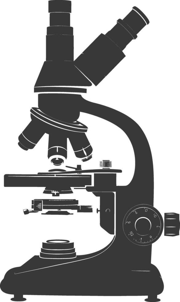 Silhouette microscope black color only vector