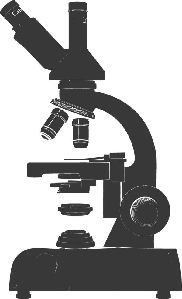 Silhouette microscope black color only vector