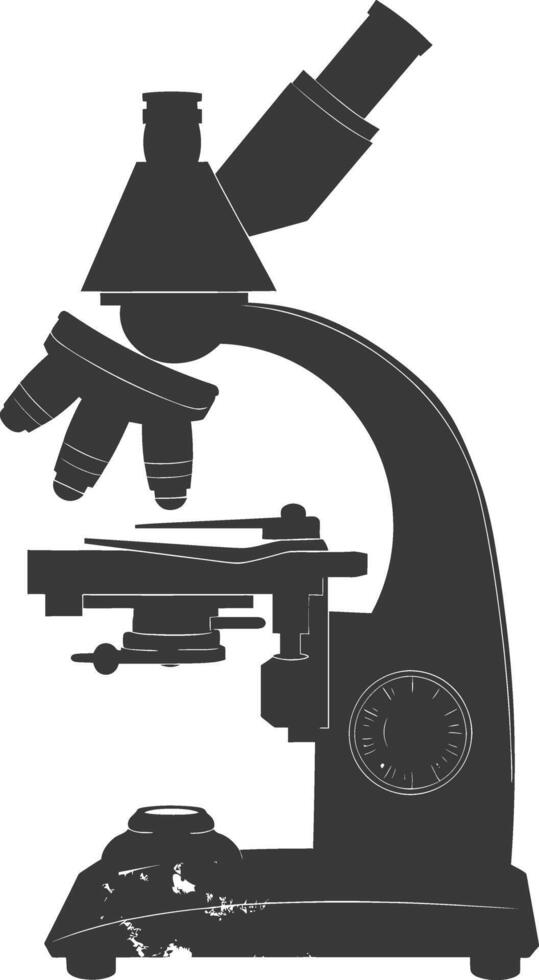 Silhouette microscope black color only vector