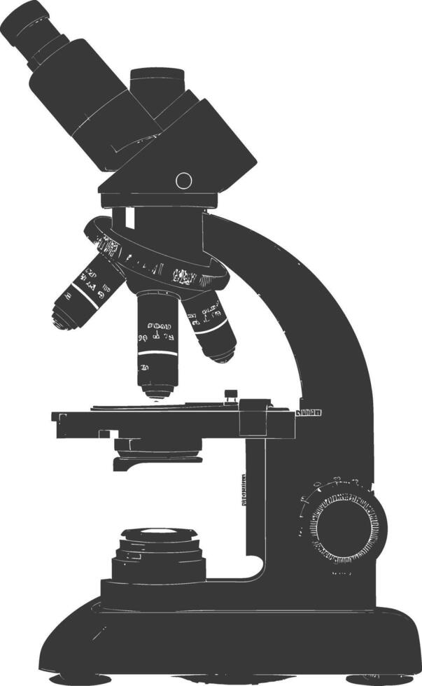 Silhouette microscope black color only vector