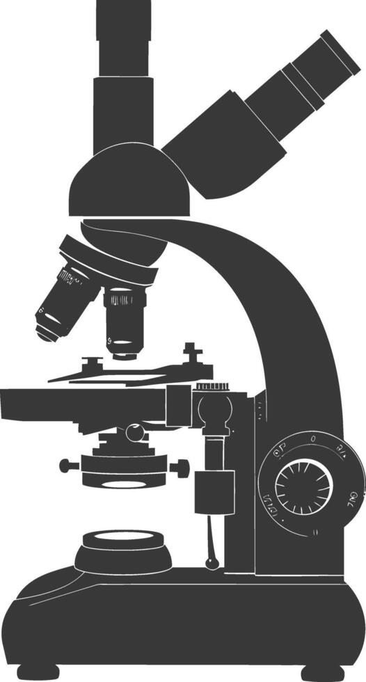 silueta microscopio negro color solamente vector