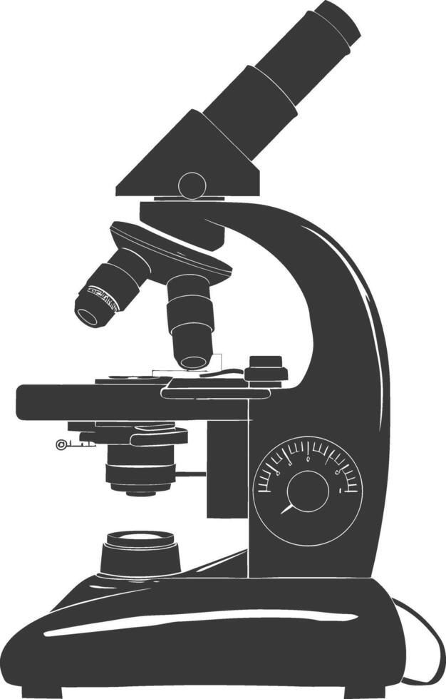 Silhouette microscope black color only vector