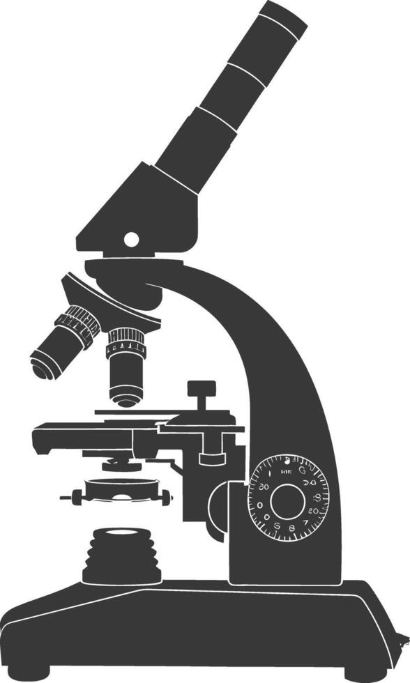 Silhouette microscope black color only vector