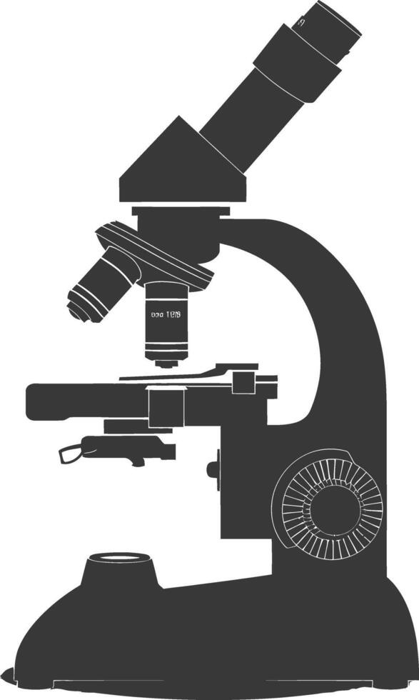 Silhouette microscope black color only vector