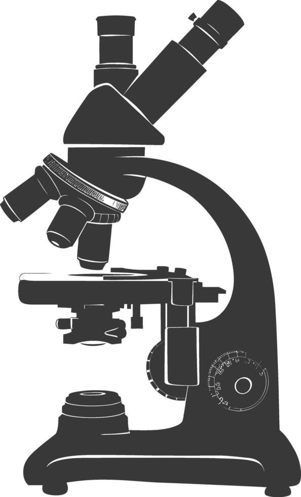 Silhouette microscope black color only vector