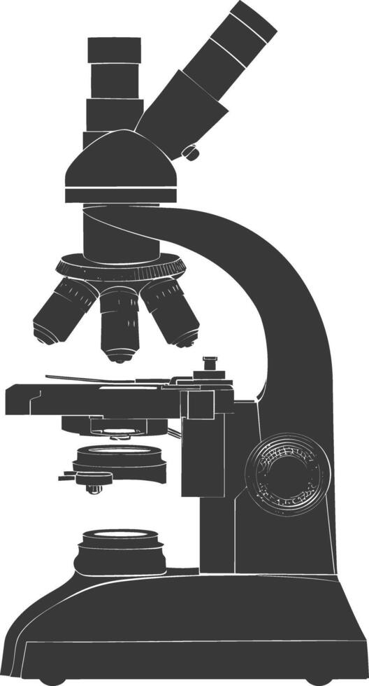 Silhouette microscope black color only vector