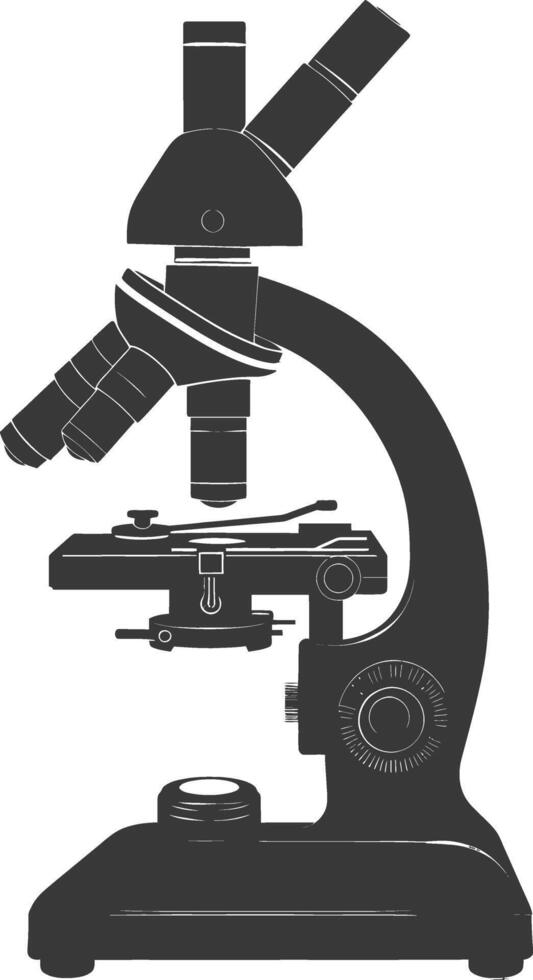 silueta microscopio negro color solamente vector