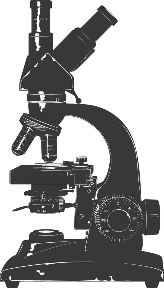 Silhouette microscope black color only vector