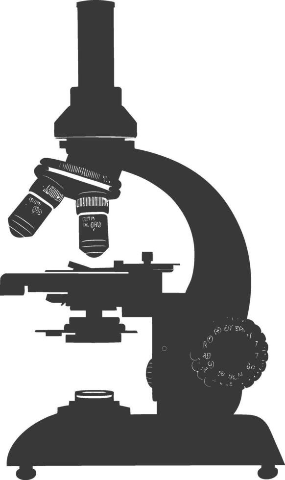 Silhouette microscope black color only vector