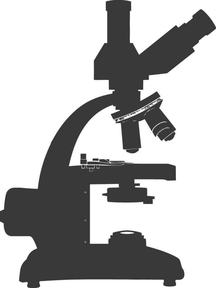 Silhouette microscope black color only vector