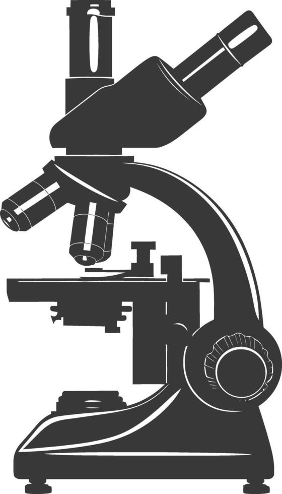 silueta microscopio negro color solamente vector