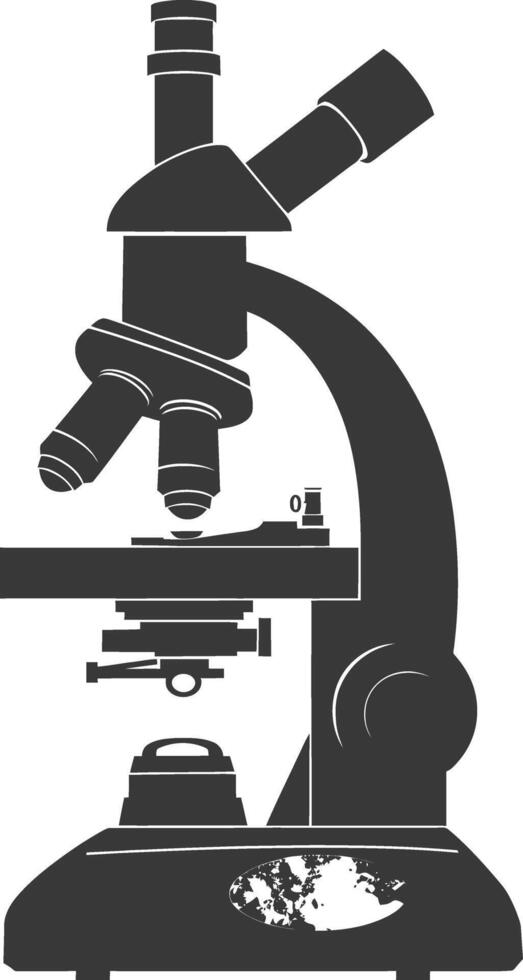 Silhouette microscope black color only vector